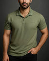 Men’s Olive Green Polo Shirt – Premium Hani Cotton Fabric, Classic Fit, Breathable & Stylish Casual Wear