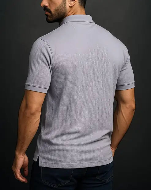 Men’s Classic Grey Polo Shirt – Premium Hani Cotton, Timeless Style