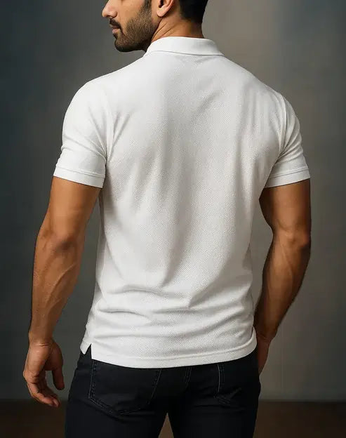 Men’s Classic White Polo Shirt – Premium Hani Cotton, Timeless Elegance, Everyday Comfort